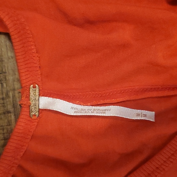 Free People orange long sleeve v neck flowy oversized tunic Sz m - Picture 5 of 11